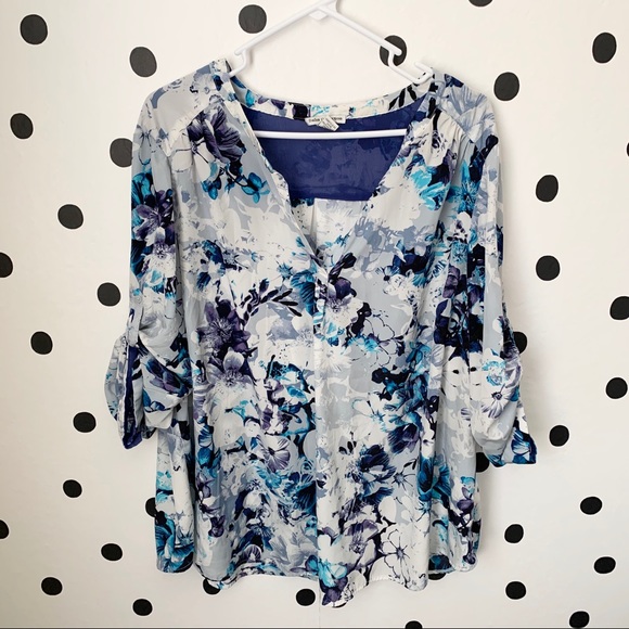 Dalia Collection Tops - 🔥30%OFF🔥EUC DALIA COLLECTION FLORAL BLOUSE 2X